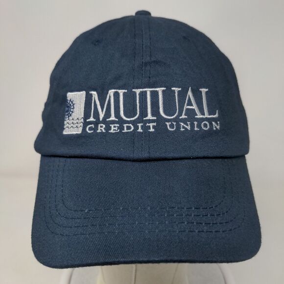 Mutual Credit Union Slideback Hat Blue One Size Adjustable Embroidered 6 Panel - Picture 2 of 7